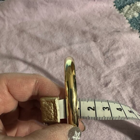 Solid 14 KT Gold 8mm Wide Bangle Bracelet - Picture 7 of 10